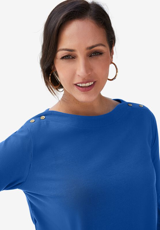 Jessica London Womens Plus Size Boatneck Tunic